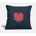 Crochet Heart Woolen Love Navy Pillow